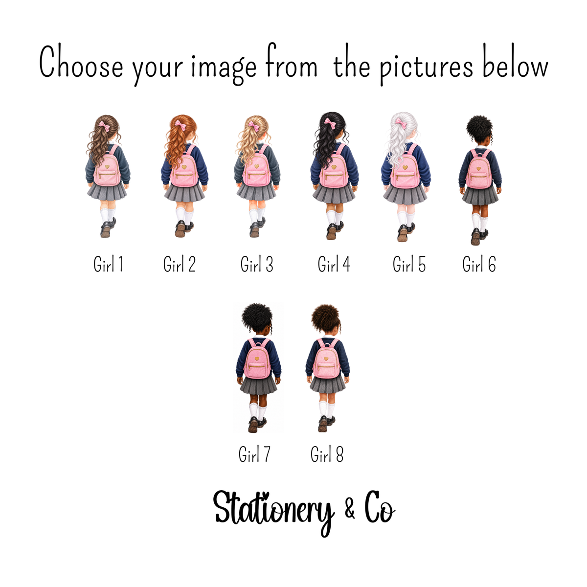 First Day at School Card for Girls