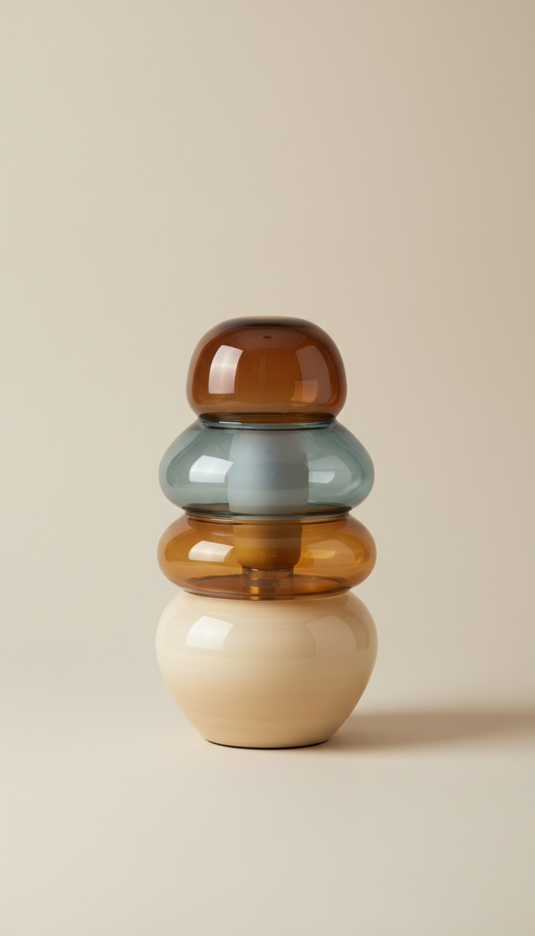 Sculptural Glass Table Lamp